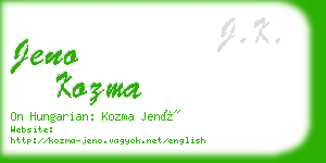 jeno kozma business card